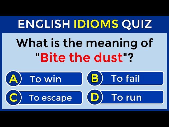 English Idioms Quiz | CAN YOU SCORE 30/30? #challenge 58