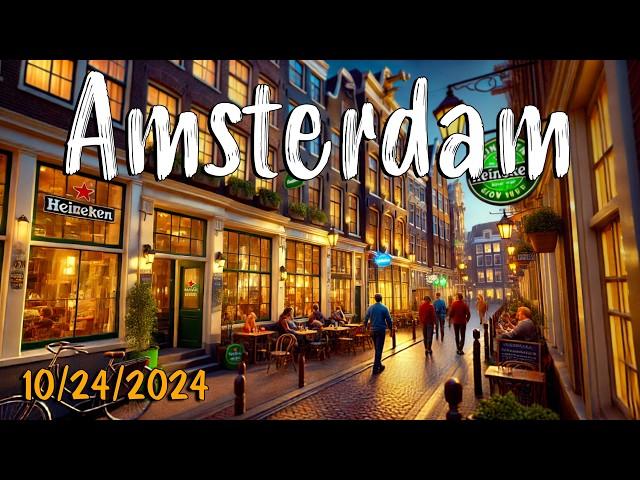 Amsterdam walking tour 4k, highest quality video/audio