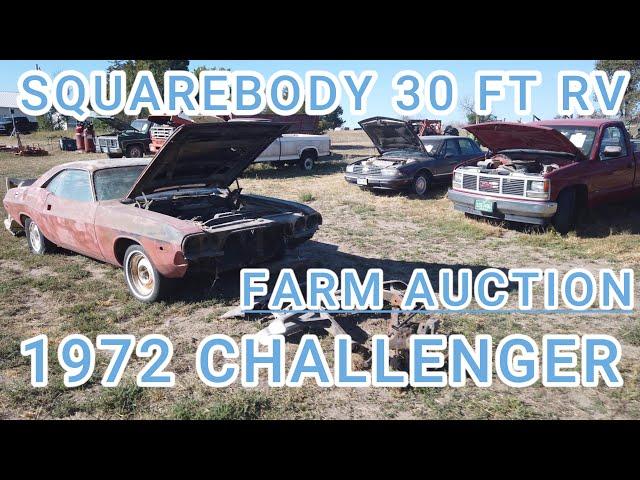 1972 Challenger, 1979 Square Body Chevy, 30 Foot Diesel RV,  Iliff, Colorado Farm Auction