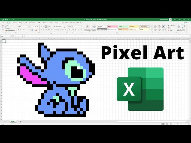 How to create pixelated Stitch using MS Excel | How to Create Excel Pixel Art | Pixel Art