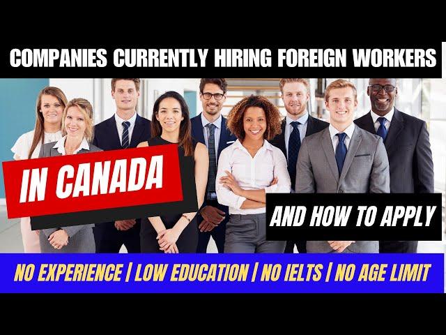 Companies In Canada Currently Hiring Foreign Workers In 2023 And How To Apply | No Experience