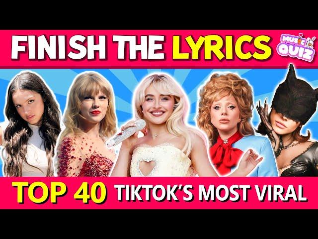 Most Popular Viral TikTok Songs (2022-2024)- FINISH THE LYRICS  | Music Quiz