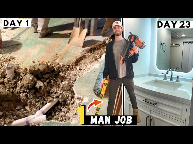 Incredible DIY Basement Bathroom Addition Timelapse From Start to Finish! (+$39,000 in Home Value!)