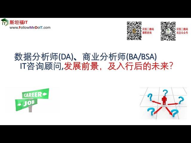 Yang Bin(杨斌)--数据分析师(Data Analyst)、商业分析师(BA/BSA)、IT咨询顾问(Consultant)的发展前景怎样，入行后的未来如何？