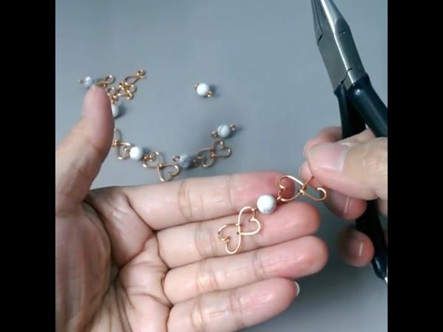 Simple Double heart Chain | bracelet | DIY | handmade jewelry ideas @LanAnhHandmade 924 #Shorts