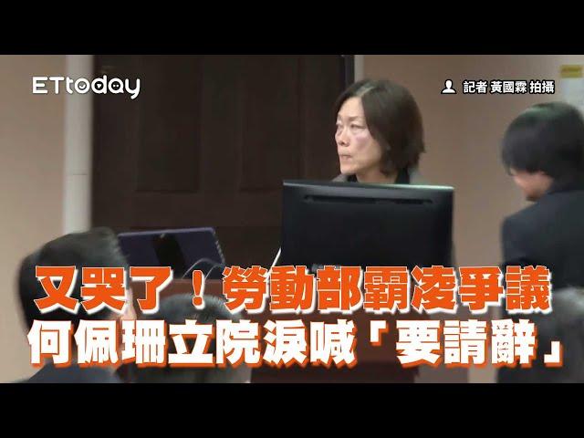 又哭了！勞動部霸凌爭議　何佩珊立院淚喊「要請辭」