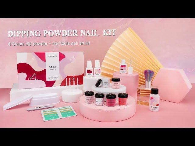 Morovan dipping powder kit | How to do dip powder for beginners | Morovan nail kit