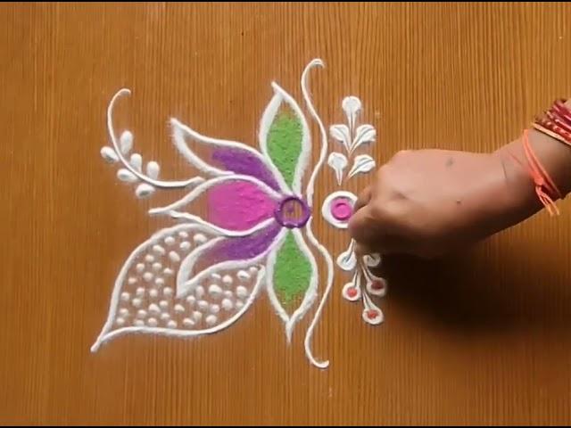 Simple Rangoli design  Easy design for beginners 