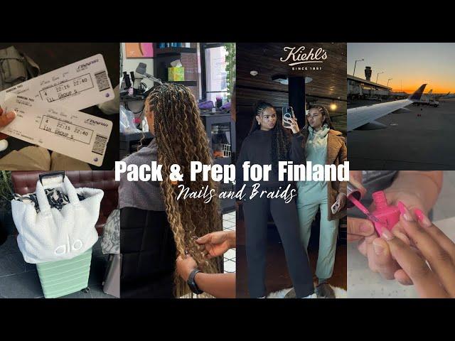 Pack with us for a trip to Finalnd️ | getting braids, nails, try on haul etc.