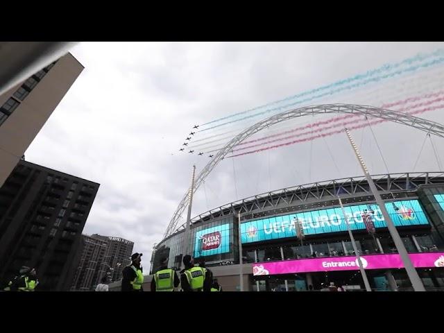 Red Arrows make Wembley flypast during Euro 2020 final