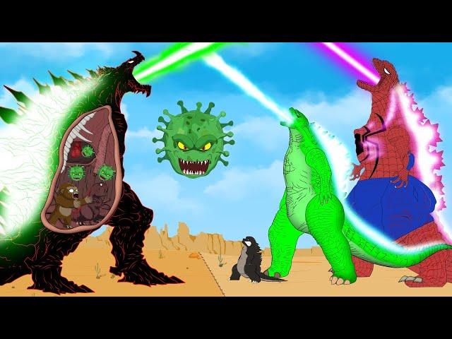 Rescue Godzilla & KONG vs VIRUS Attack GODZILLA EARTH: Evolution of SPIDER SHIN GODZILLA - FUNNY