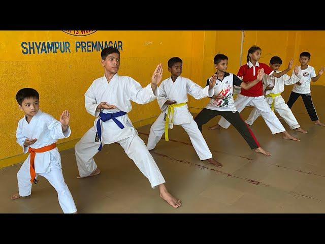 Karate kids || practice ,kokutshu dachi + shoto uke || #grading #karate  #karatekid #martialarts