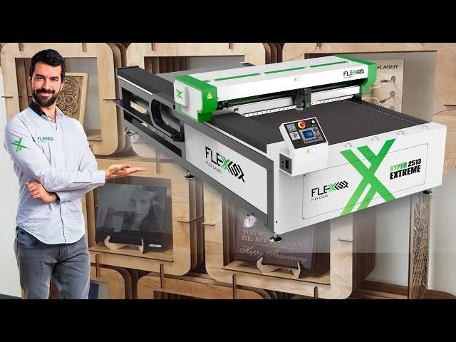 CO2 laser cutter HYPER8X4 is perfect for large projects cutting thick wood and acrylic│FlexMax Laser