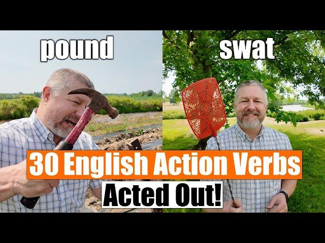 Learn 30 English Action Verbs In 7 Minutes! Acted Out For Easy Memorization! 