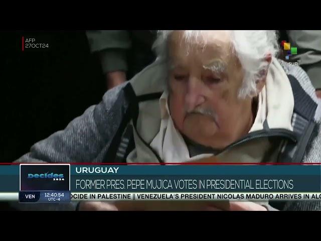 Former President José "Pepe" Mujica votes in Uruguay's presidential elections