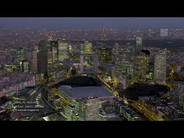 Aerial footage / Nanterre and the area "Terrasses de Nanterre" sequences by day and night