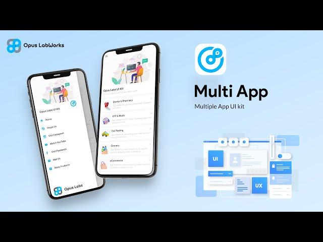 Multiple App Template UI kit with 100+ Screens | Various Apps in One App |  Multi App