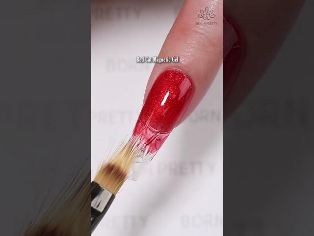 Red Ombre Glass Cat Eye Nails| BORN PRETTY