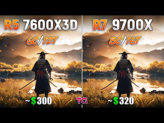 Ryzen 5 7600X3D vs Ryzen 7 9700X - Test in 10 Games