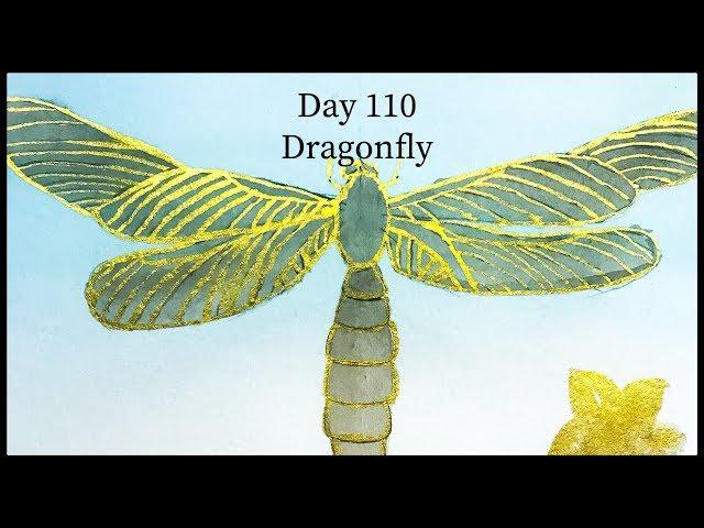 Watercolor Beginner - Day 110 Dragonfly