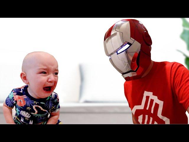 Baby TERRIFIED Of Iron Man