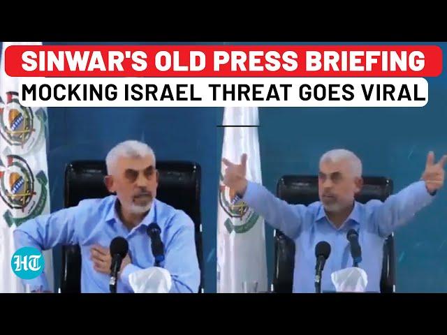 Sinwar's Old Press Conference Mocking Israeli Threat To Kill Him Goes Viral | Hamas, Gaza, Iran, IDF