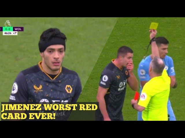 Raul Jimenez CRAYZ RED CARD vs Manchester City