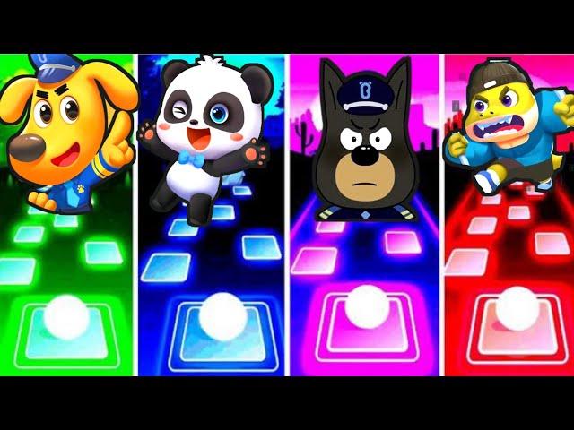 Sheriff Labrador And Babybus Vs Police Officer Vs Bad Guy Broke I Tiles Hop EDM Rush Games