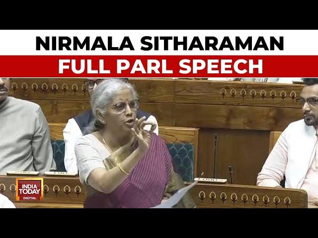 Nirmala Sitharaman Full Speech | Nirmala Sitharaman Counters Opposition | FM Full Parliament Speech