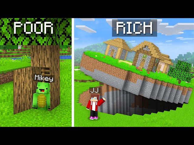 Mikey POOR Secret Base vs JJ RICH Underground House Battle in Minecraft - Maizen