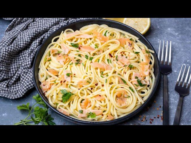 Lemon Butter Salmon Pasta