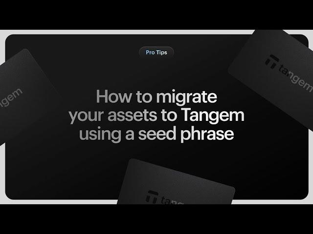 How to Import an Existing Wallet into Tangem With a Seed Phrase