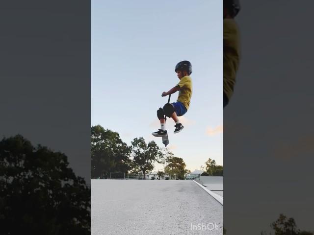 Working hard on some new scooter tricks #scooter #scoot #skatepark