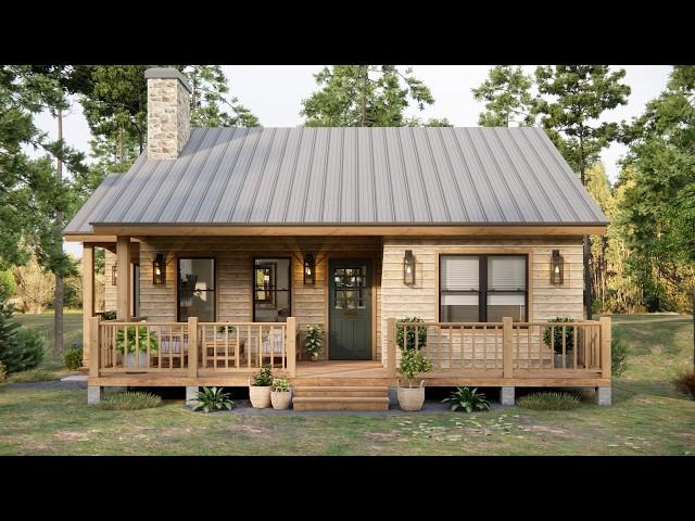 34'x29' Stunning 2-Bedroom Cabin Design !!! Cozy and Perfect 