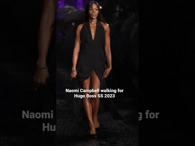 Legendary Super Model Naomi Campbell  walking for  Hugo Boss Spring/Summer 2023 #short