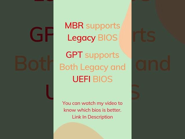 Differences Between GPT VS MBR