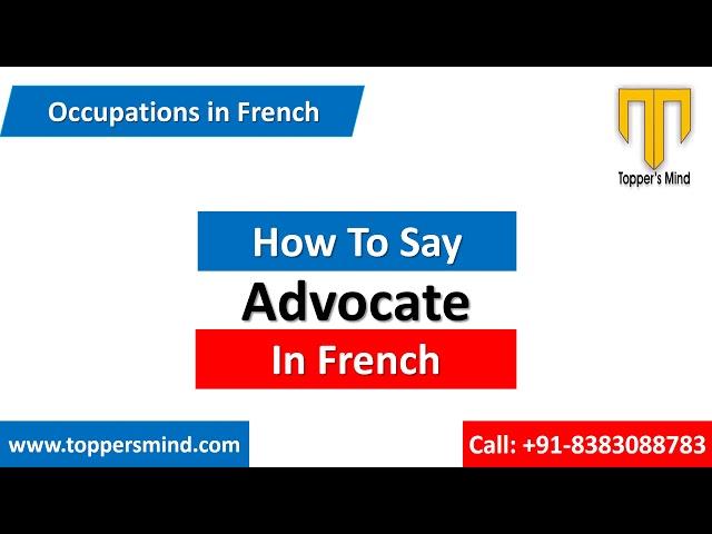 Advocate in French || Lawyer in French