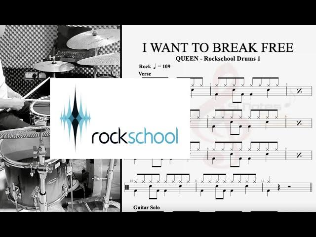 I WANT TO BREAK FREE - Rockschool Grade 1 Drums  ( with Vocals )