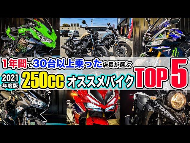 【250ccオススメバイクTOP5】1年間で30台以上試乗/比較インプレした店長の神バイクランキング！CBR250RR/ZX-25R/レブル250/Vストローム250/Ninja250/YZF-R25