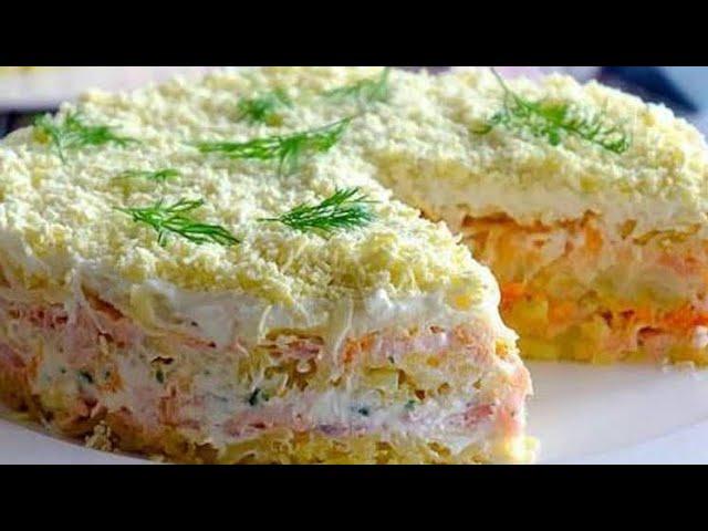 Салат "МИМОЗА" классический рецепт оочень вкусный и слоеный