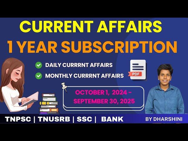 1 Year Subscribtion 2024-25 | Current affairs | Study with dharshini