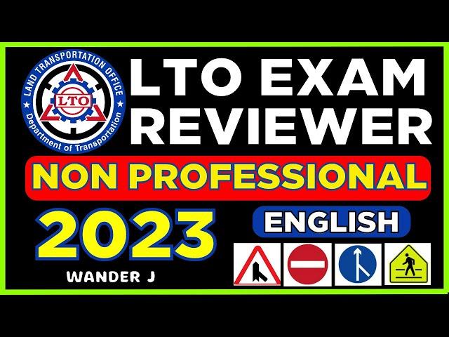 NON PRO ENGLISH LTO EXAM REVIEWER | Non Professional Driver's License (W/ Traffic & Road Signs)