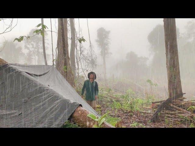 Solo Camping Diguyur Hujan Deras Bermalam Dibawah Terpal Yang Penuh Kabut Kedinginan
