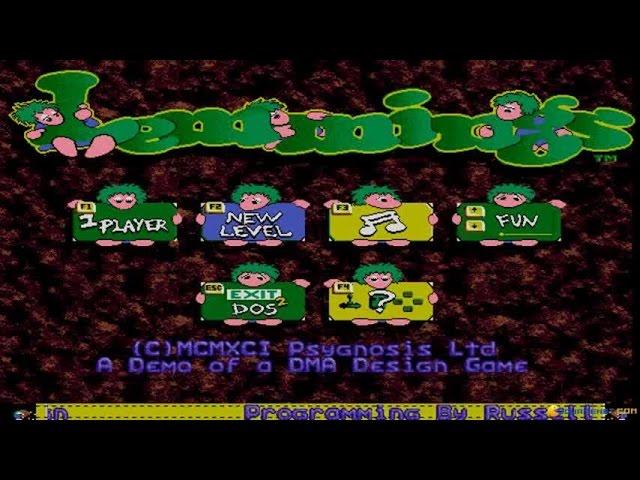 Save the Lemmings gameplay (PC Game, 1992)