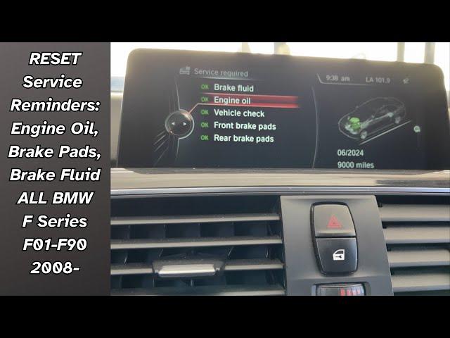 BMW - ALL F Series - Reset Your Oil Service Reminder - (F01-F90 and Everything in Between)