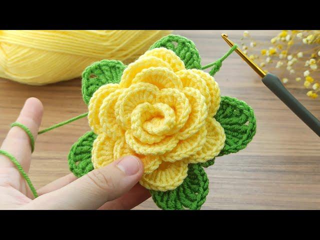 Wow Amazingyou won't believe I did this / Very easy crochet rose flower motif making for beginners