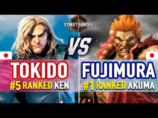 SF6  Tokido (#5 Ranked Ken) vs Fujimura (#1 Ranked Akuma)  SF6 High Level Gameplay