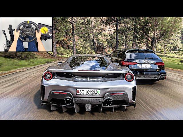 Ferrari 488 Pista | Forza Horizon 5 | Steering Wheel Gameplay