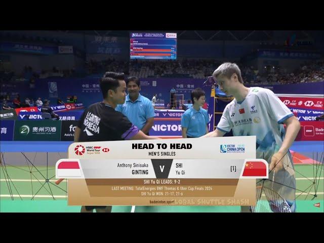 Shi Yu Qi (CHN) [1] vs Anthony Sinisuka Ginting (INA) | China Open 2024 Badminton | R16