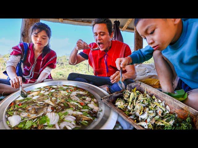 Rare VILLAGE FOOD Thailand!! Fishing + Cooking in Asian Mountains!! | Amazing Karen People